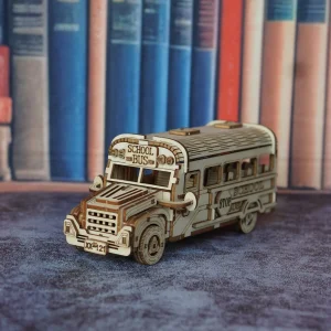Puzzle 3D bois - Bus scolaire