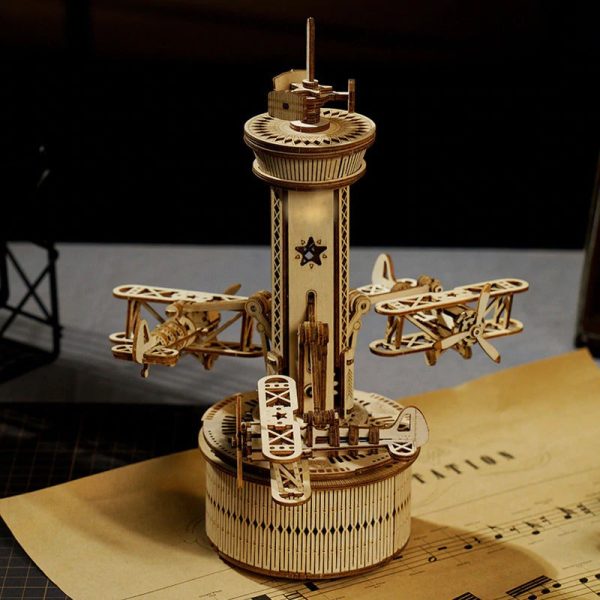 tour de contrôle puzzle bois mécanique 3D