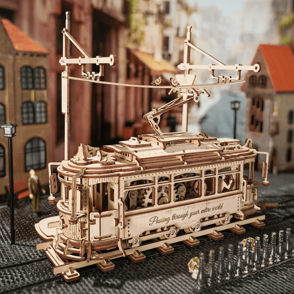 Pistes Intemporelles Tramway en bois 3D