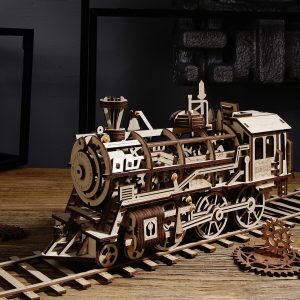 locomotive en bois 3D